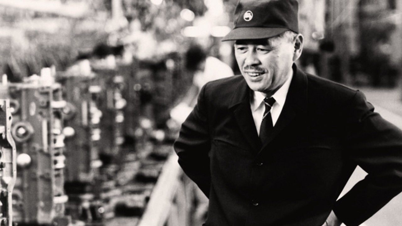 Historic image showing Toyota employee